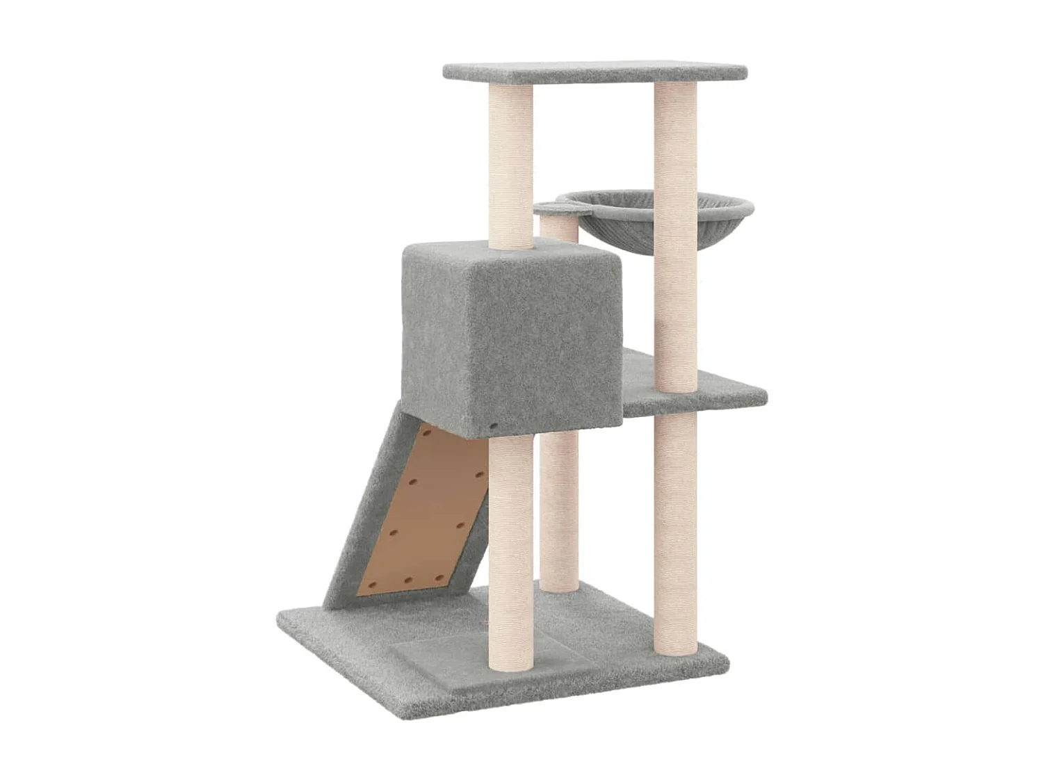 Wendir  Arbre à chat avec griffoirs en sisal Gris clair 82 cm