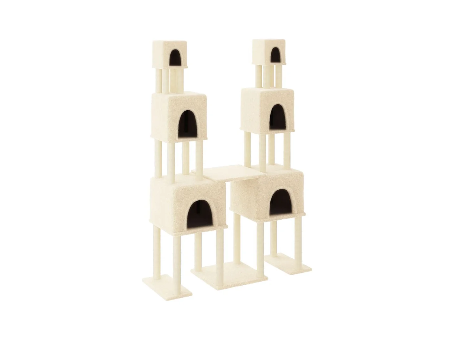 Mucahit  Arbre à chat avec griffoirs en sisal Crème 199 cm