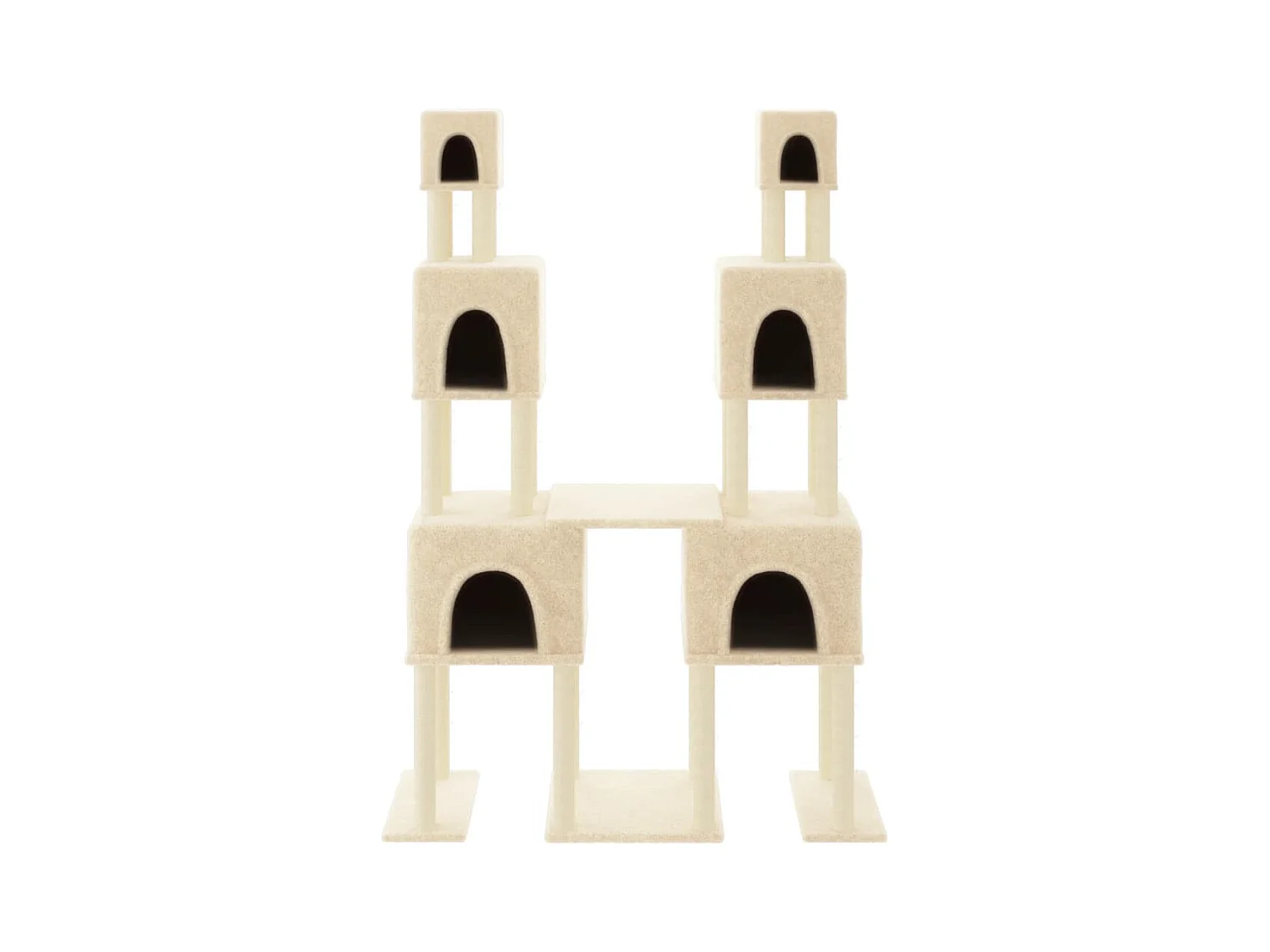 Mucahit  Arbre à chat avec griffoirs en sisal Crème 199 cm