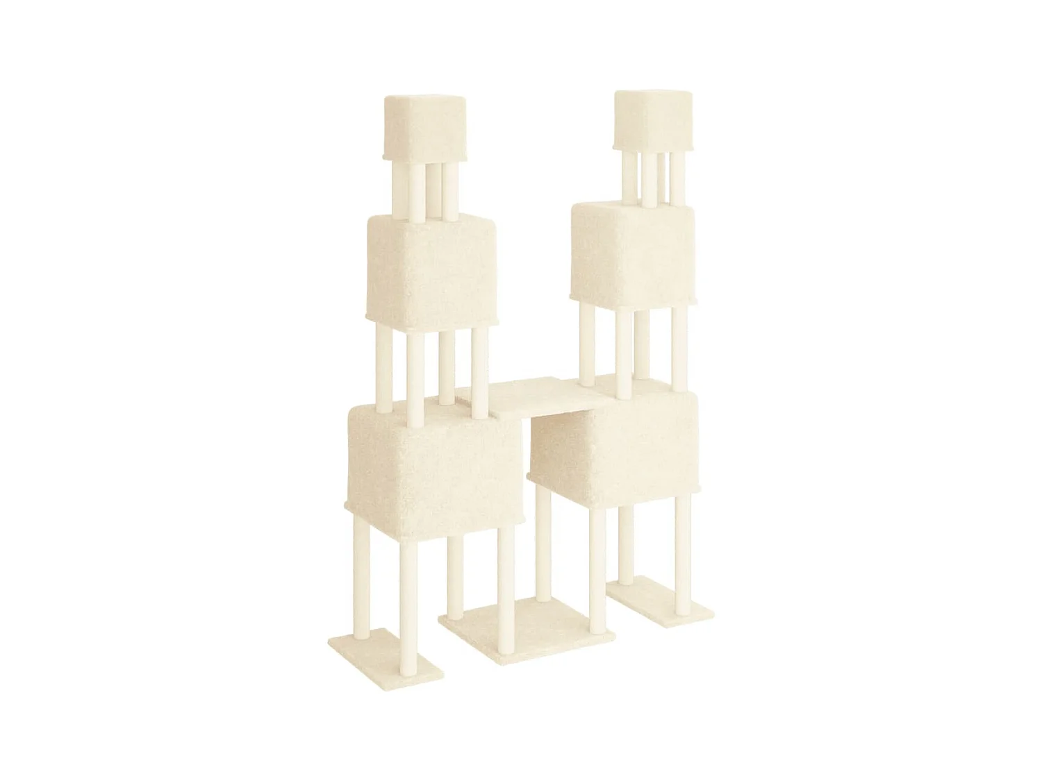 Mucahit  Arbre à chat avec griffoirs en sisal Crème 199 cm