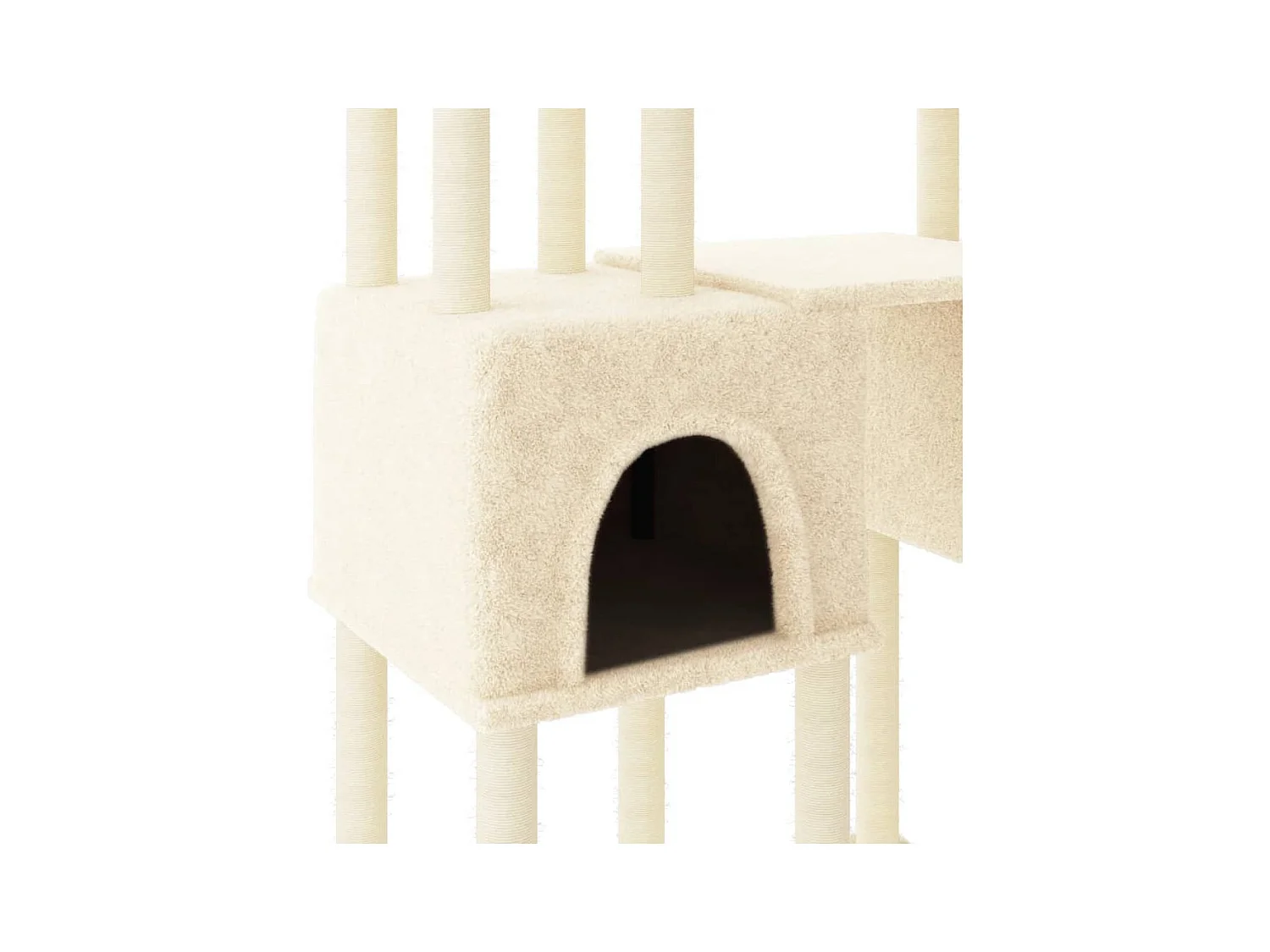 Mucahit  Arbre à chat avec griffoirs en sisal Crème 199 cm