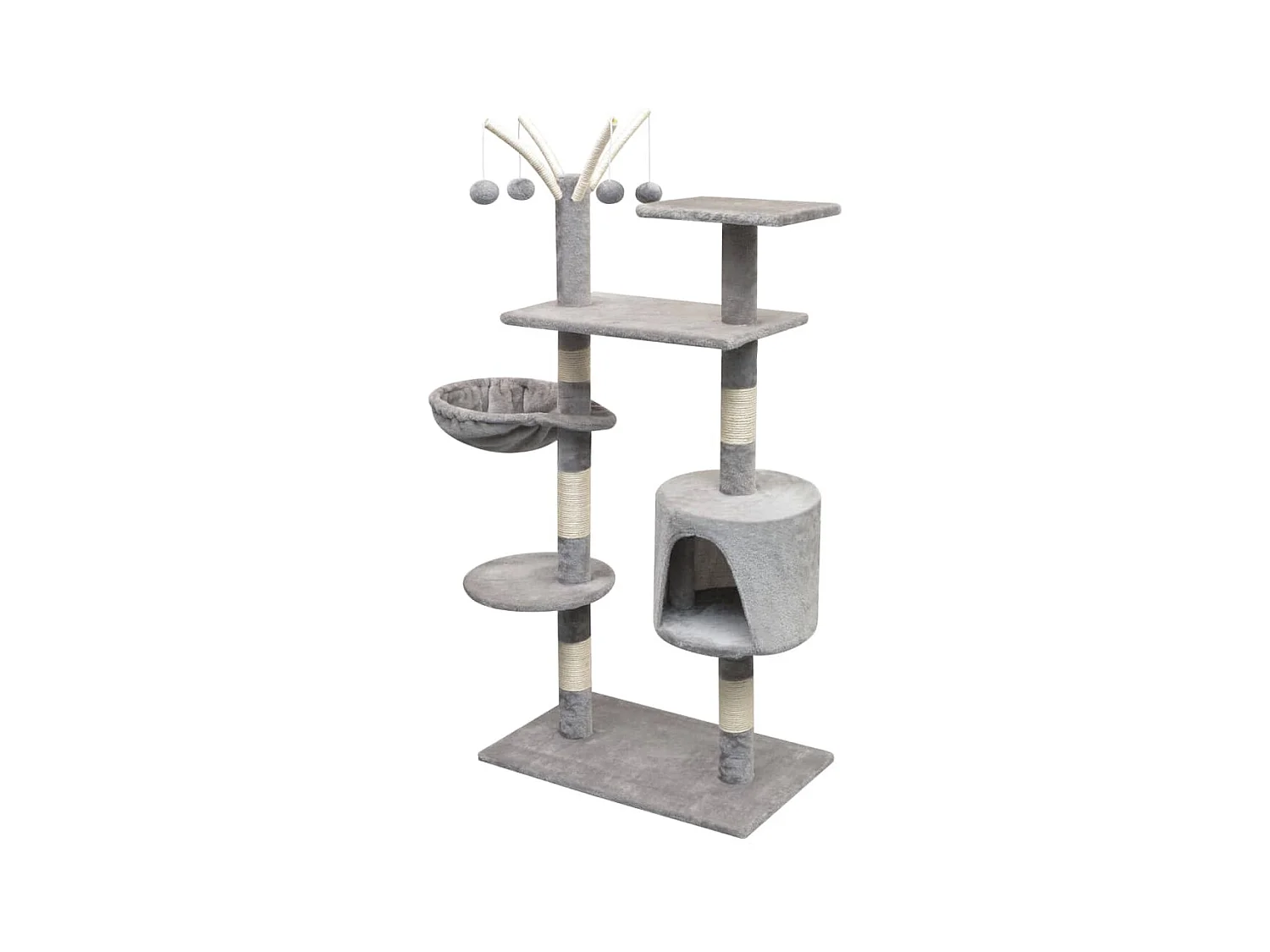Bellmead  Arbre à chat avec griffoirs en sisal 125 cm Gris