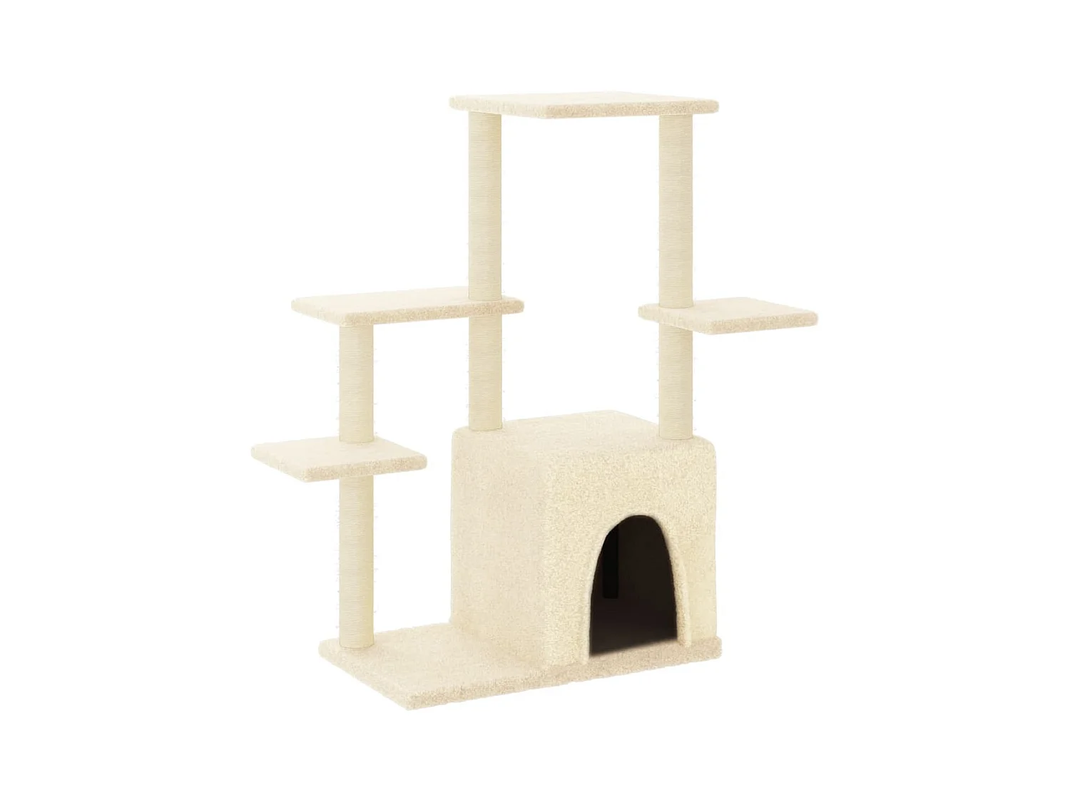 Lomrik  Arbre à chat avec griffoirs en sisal crème 97,5 cm