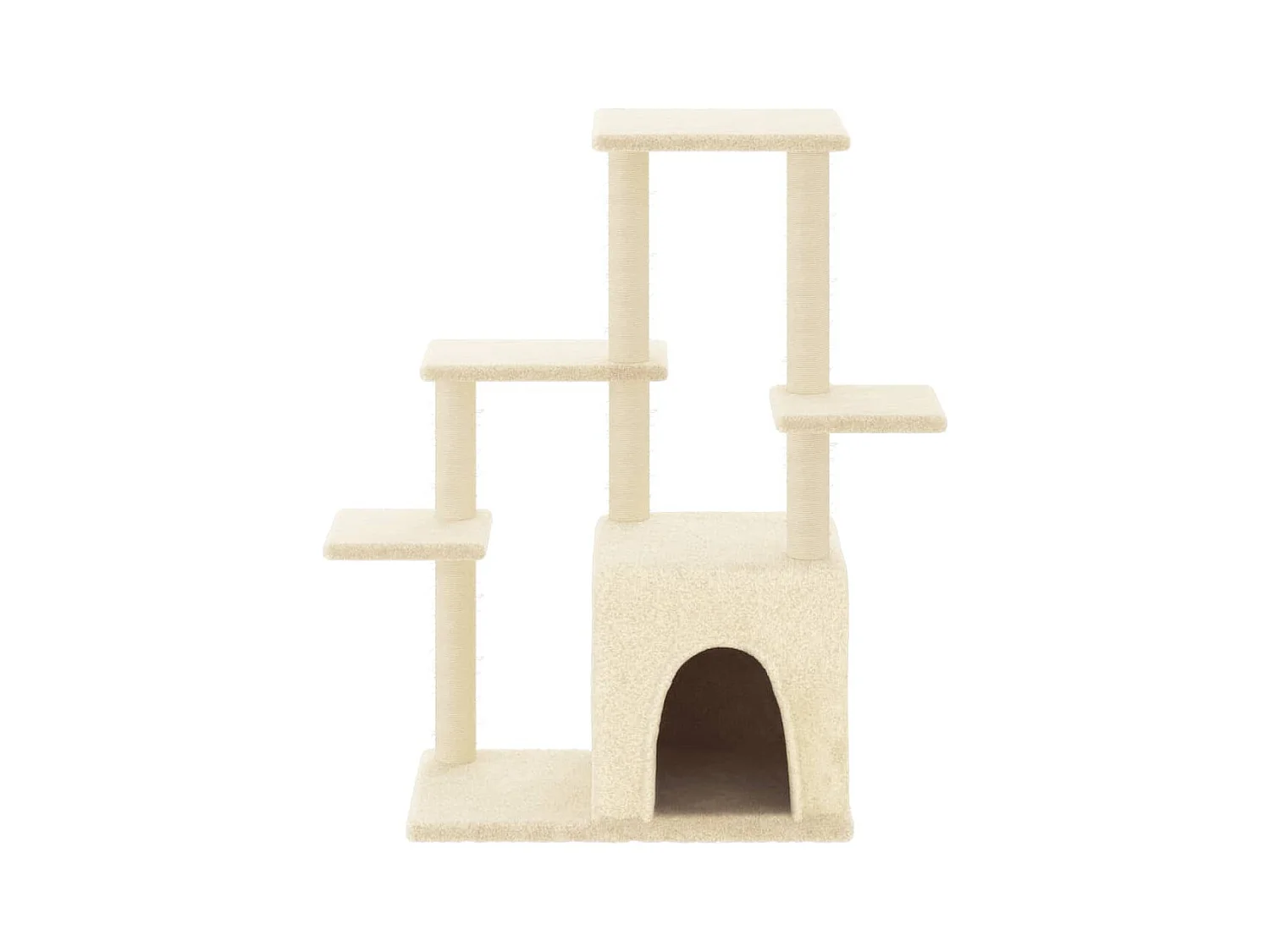 Lomrik  Arbre à chat avec griffoirs en sisal crème 97,5 cm