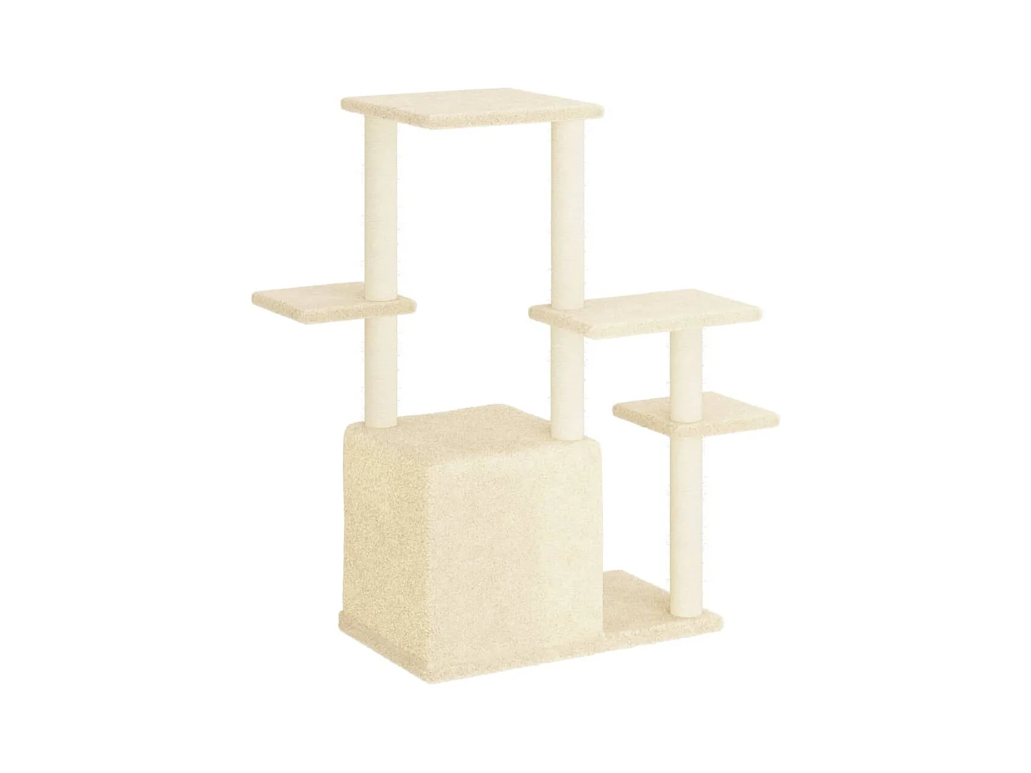 Lomrik  Arbre à chat avec griffoirs en sisal crème 97,5 cm