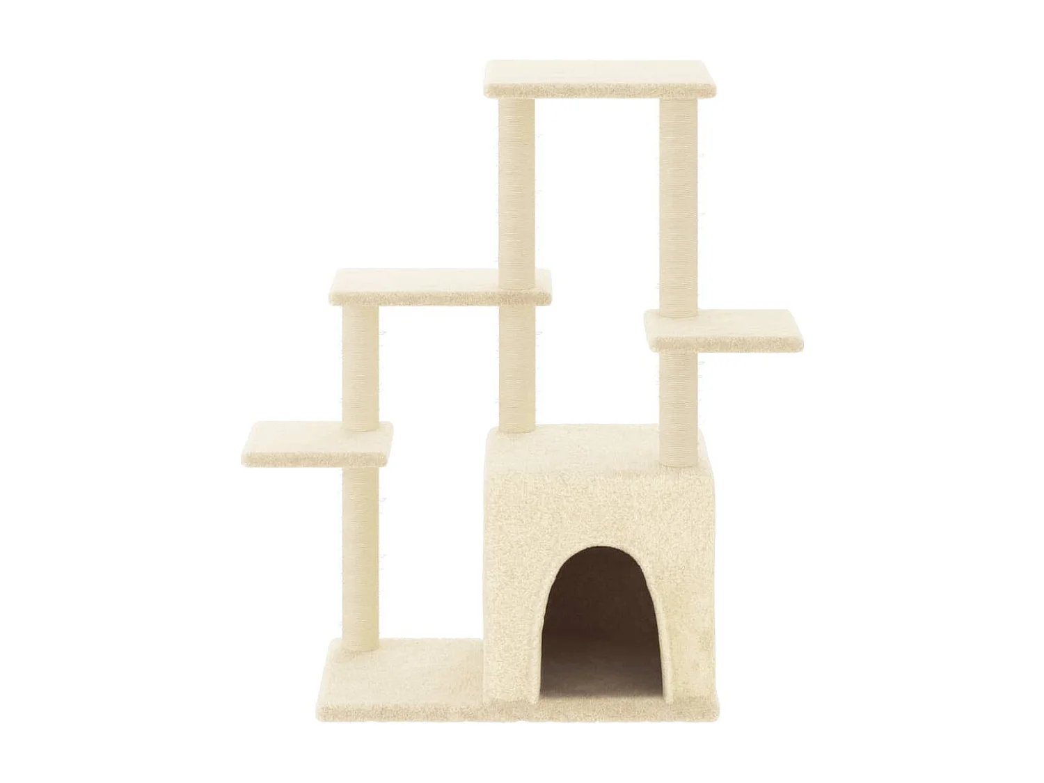 Lomrik  Arbre à chat avec griffoirs en sisal crème 97,5 cm