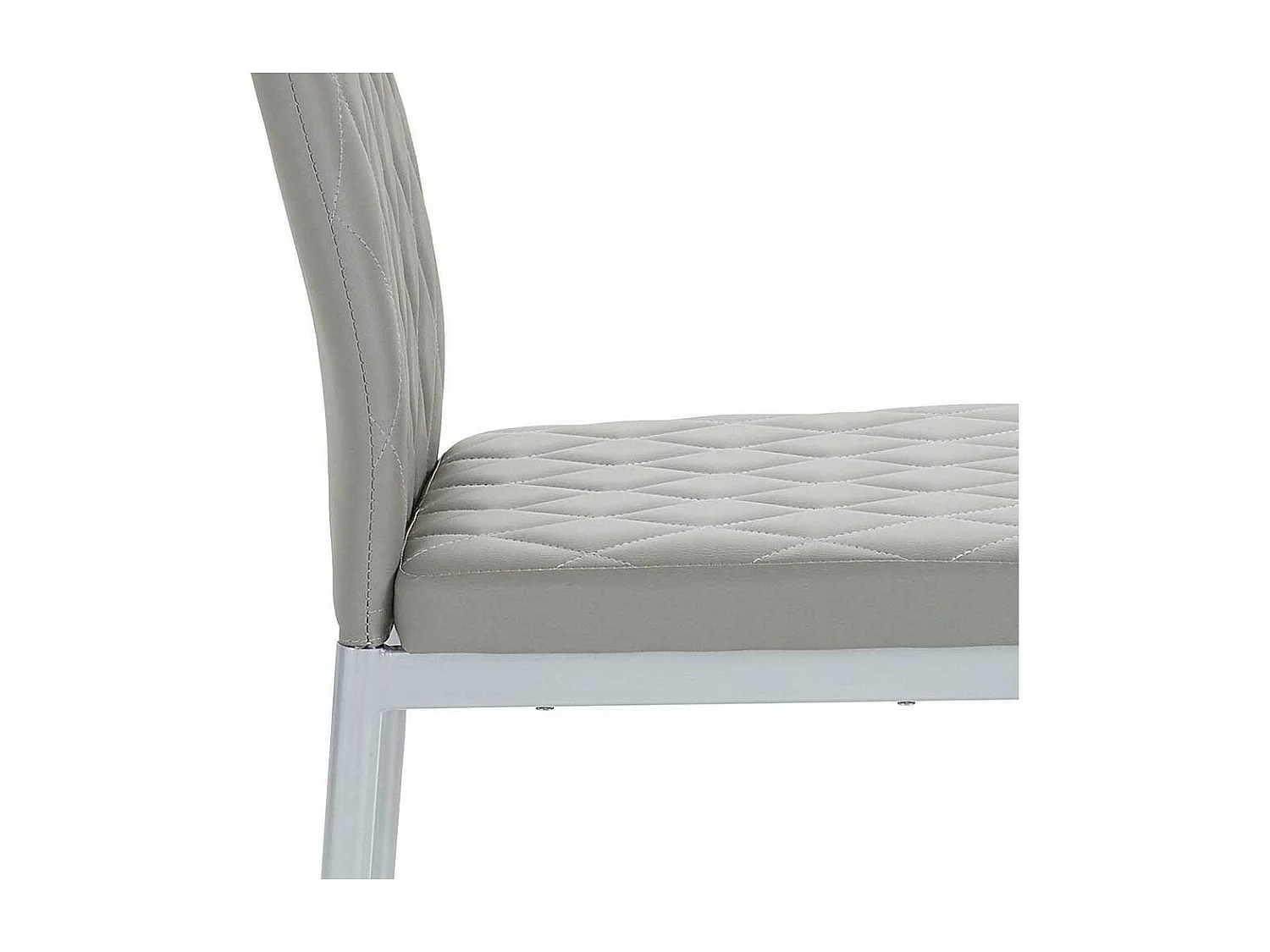 Esszimmer Polsterstühle aus Kunstleder und Metall Grau (Set)