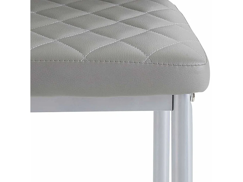 Esszimmer Polsterstühle aus Kunstleder und Metall Grau (Set)