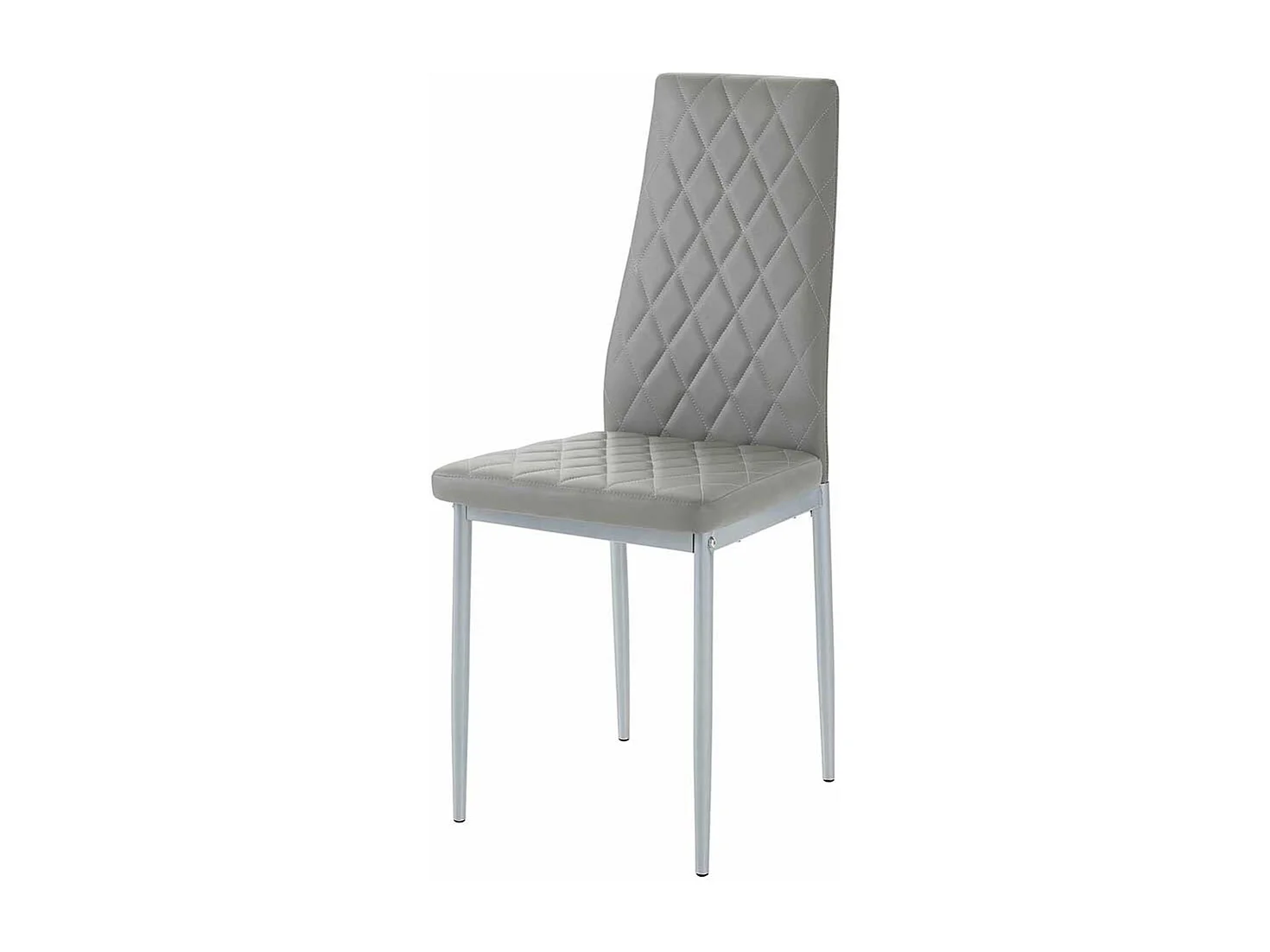 Esszimmer Polsterstühle aus Kunstleder und Metall Grau (Set)