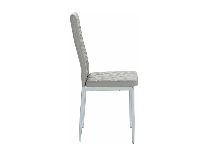 Esszimmer Polsterstühle aus Kunstleder und Metall Grau (Set)