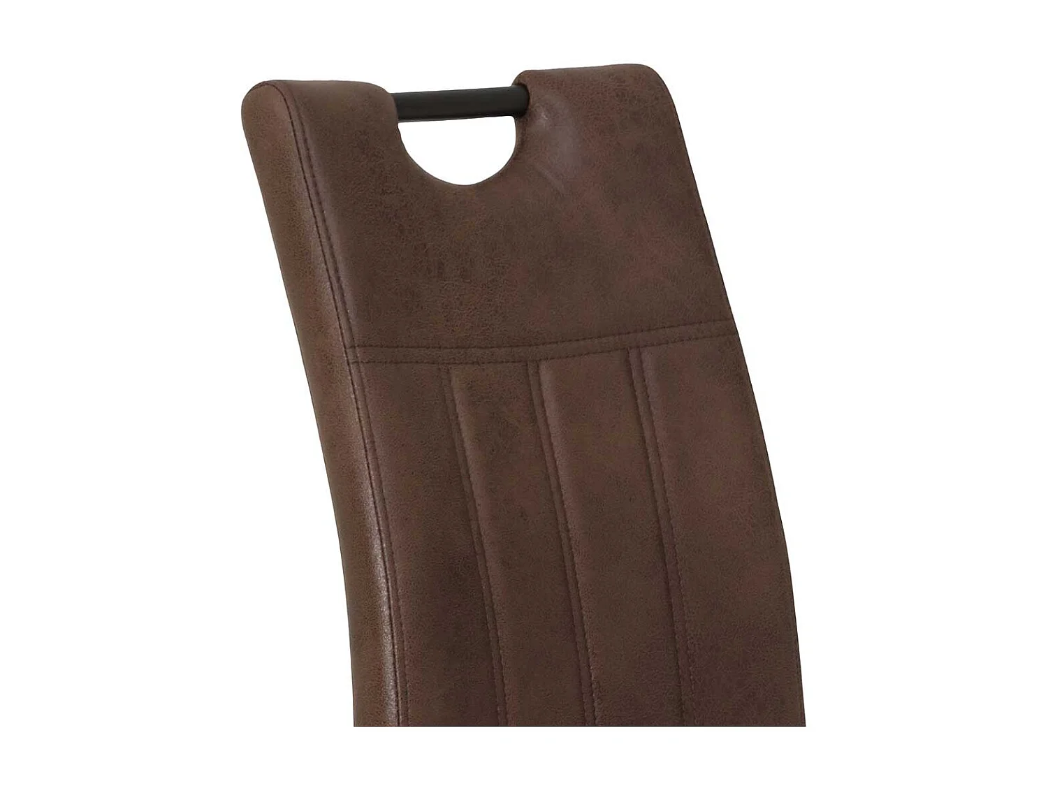 Schwingstühle in Braun Microfaser Metallgestell (Set)