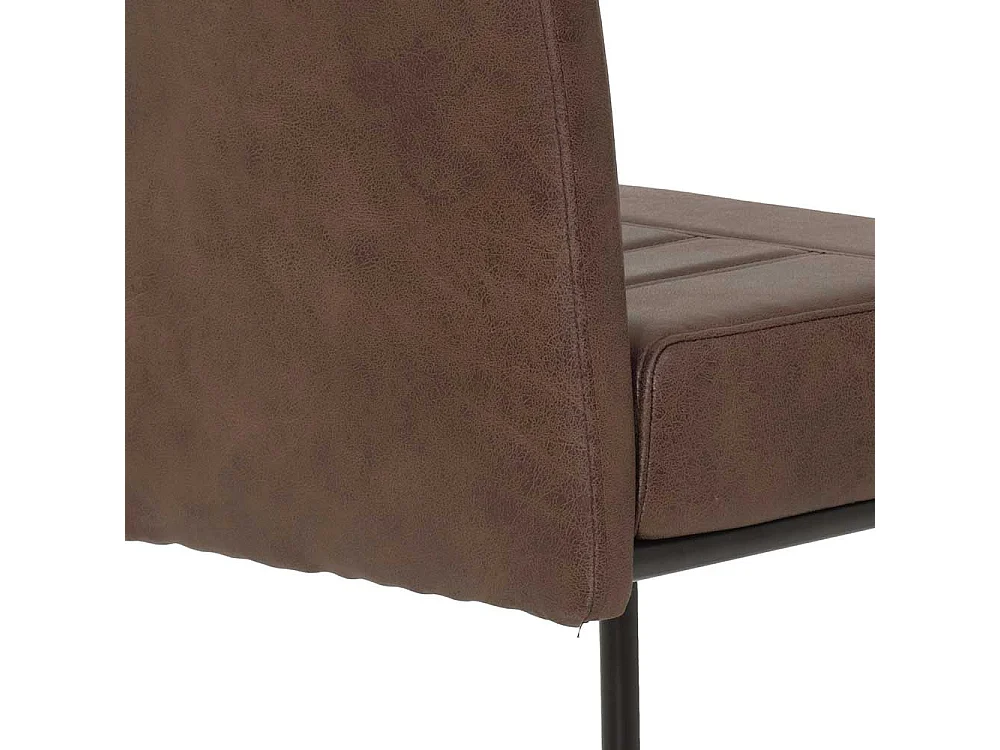 Schwingstühle in Braun Microfaser Metallgestell (Set)