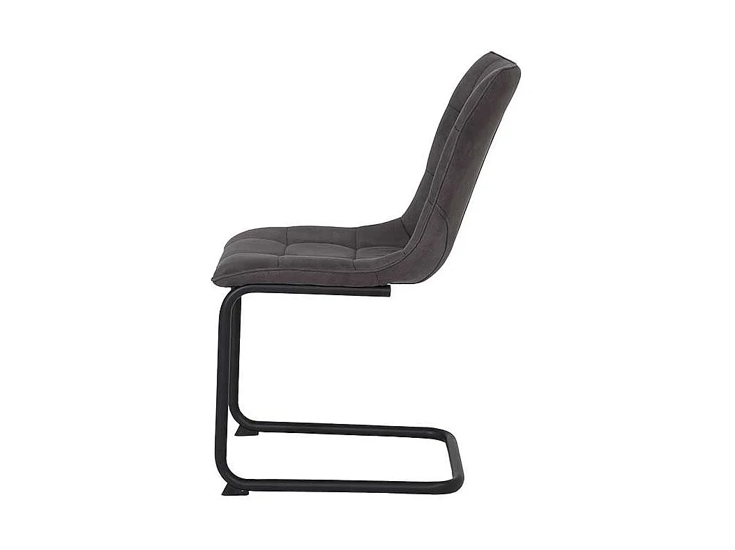 Schwingstühle in Anthrazit Microfaser Metallgestell (Set)