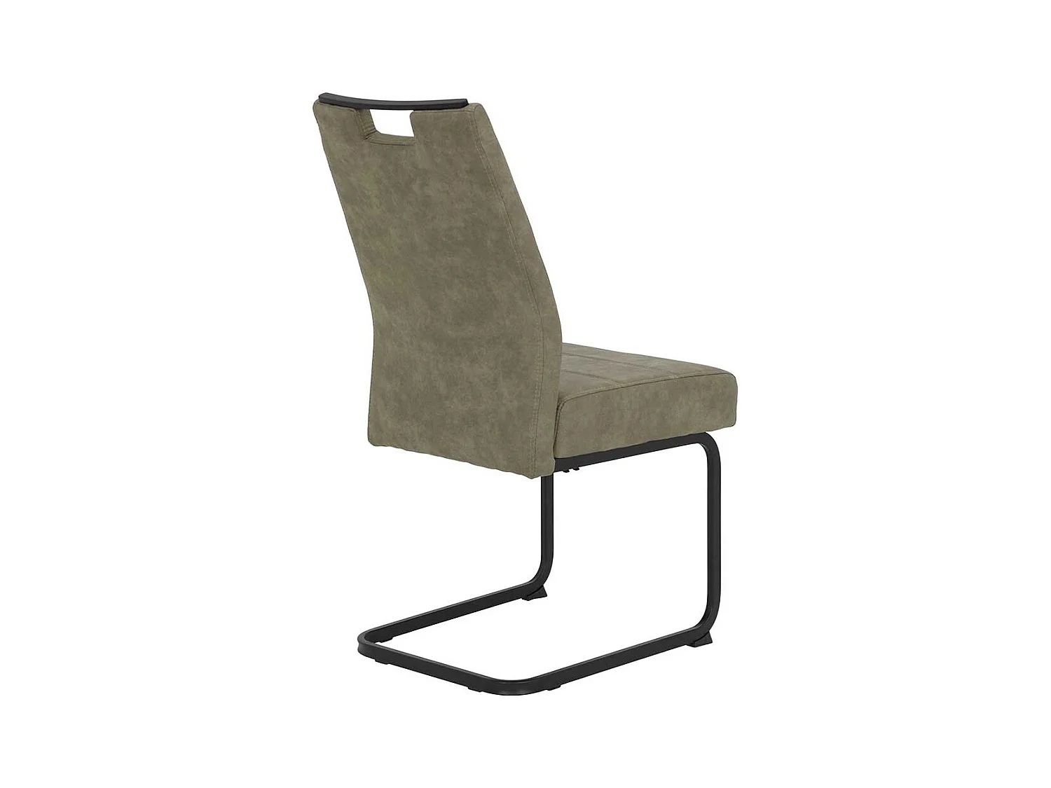 Freischwinger in Schlammfarben und Schwarz hoher Lehne (Set)