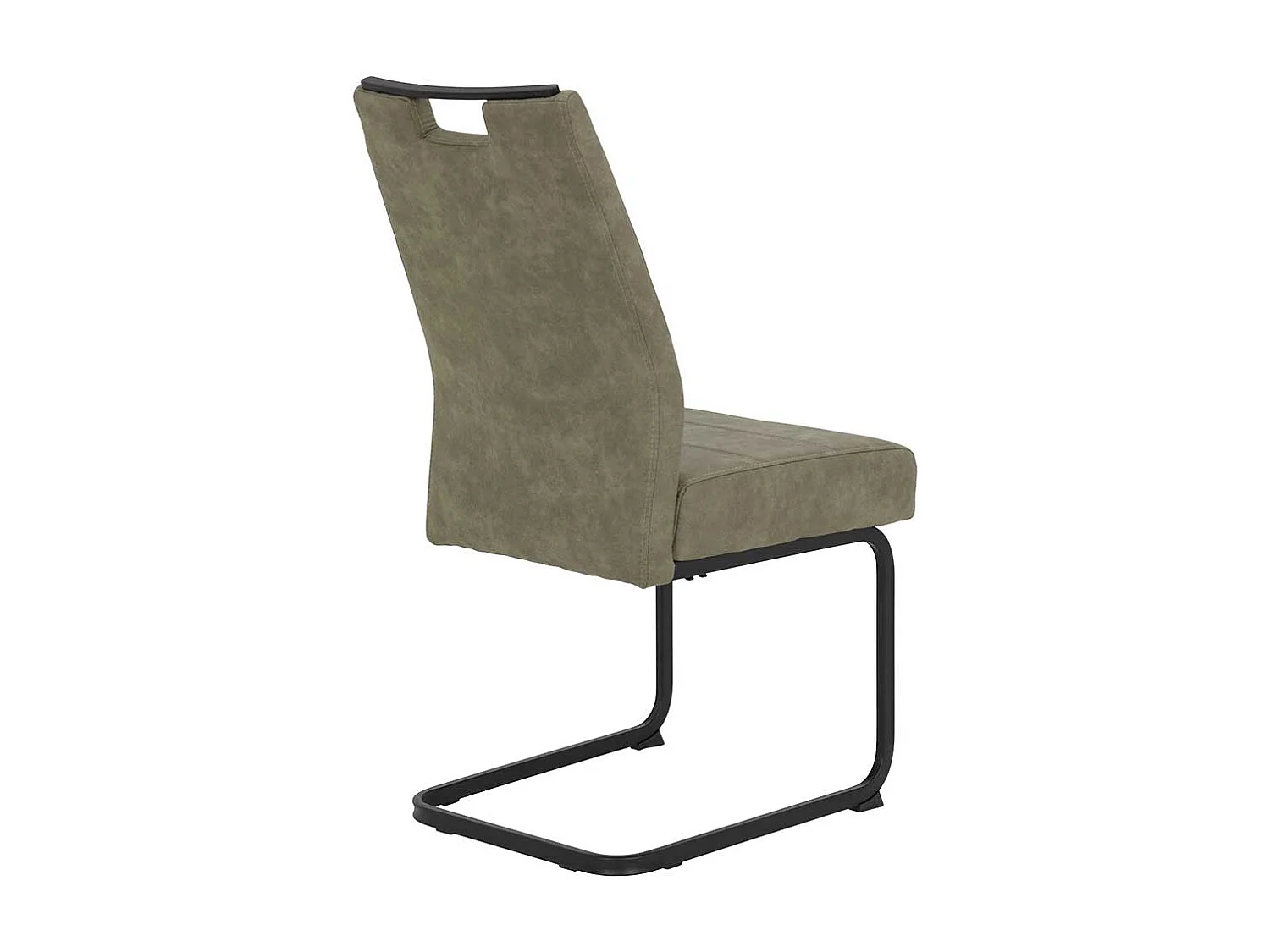 Freischwinger in Schlammfarben und Schwarz hoher Lehne (Set)