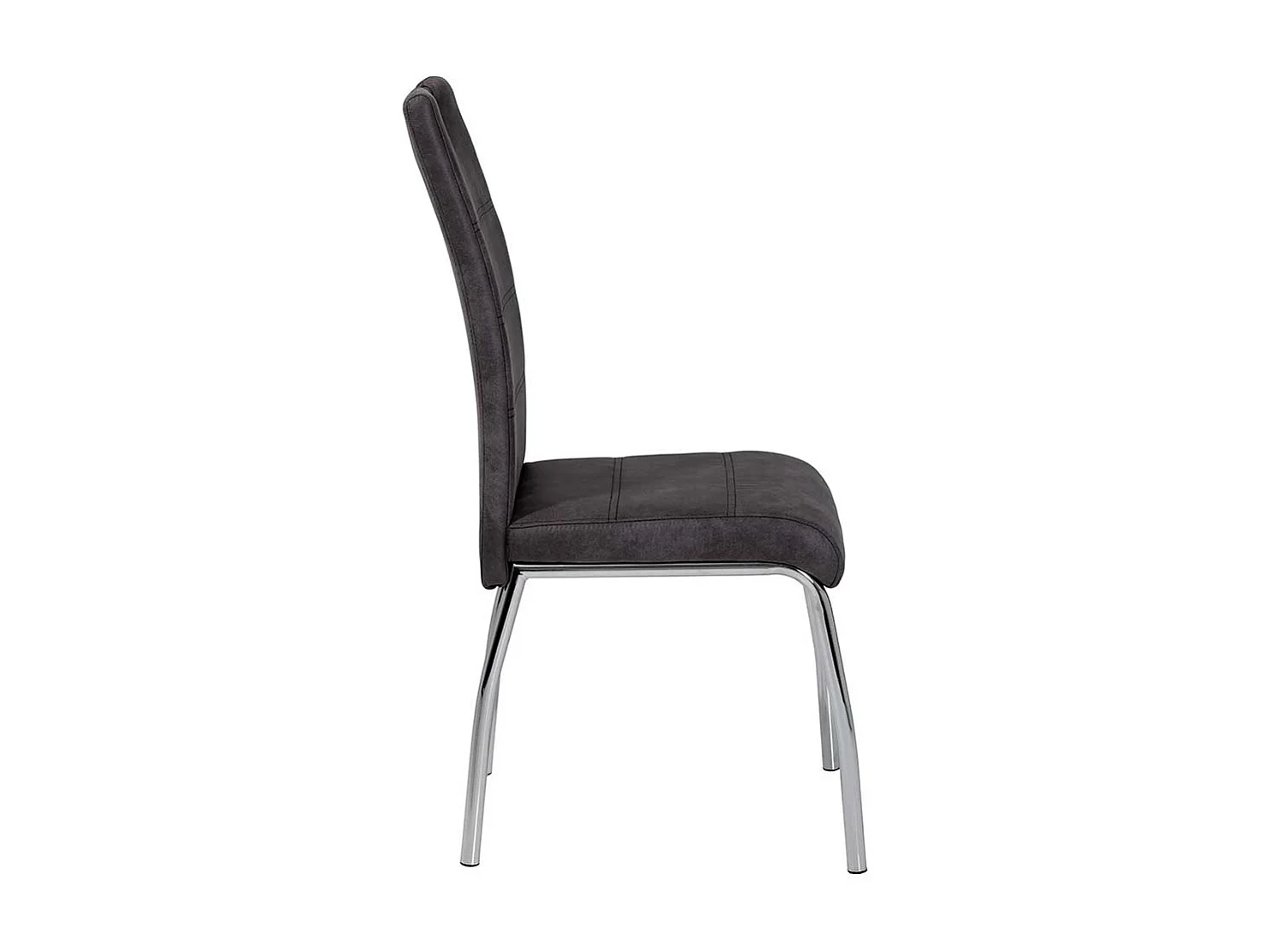 Hochlehner in Anthrazit Microfaser verchromtem Metallgestell (Set)