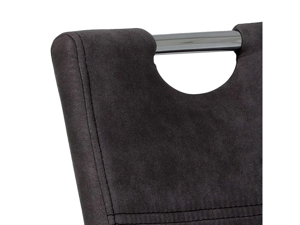 Hochlehner in Anthrazit Microfaser verchromtem Metallgestell (Set)