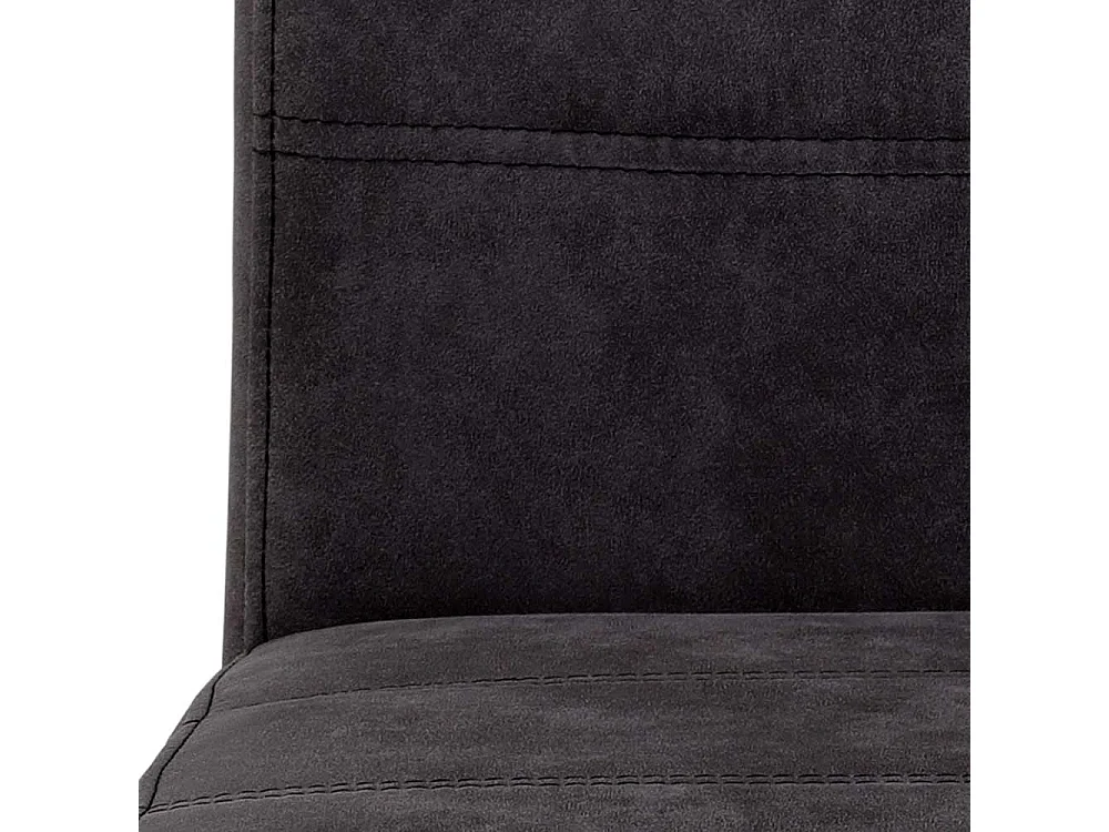 Hochlehner in Anthrazit Microfaser verchromtem Metallgestell (Set)