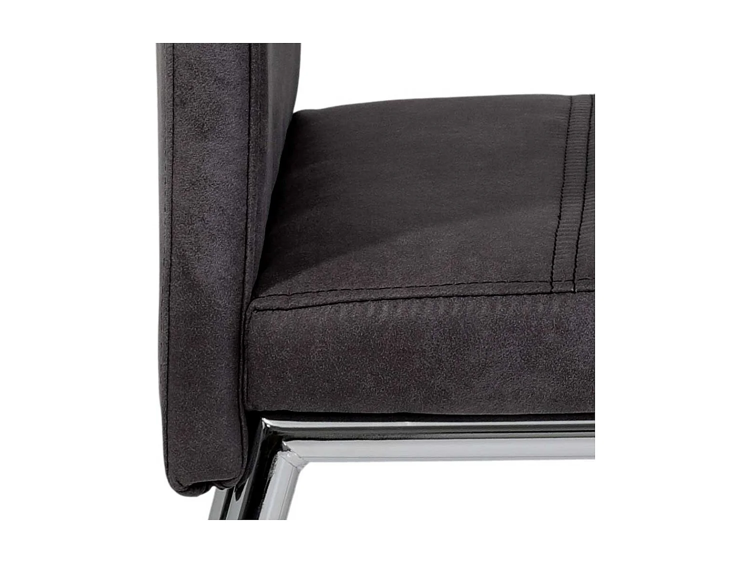 Hochlehner in Anthrazit Microfaser verchromtem Metallgestell (Set)