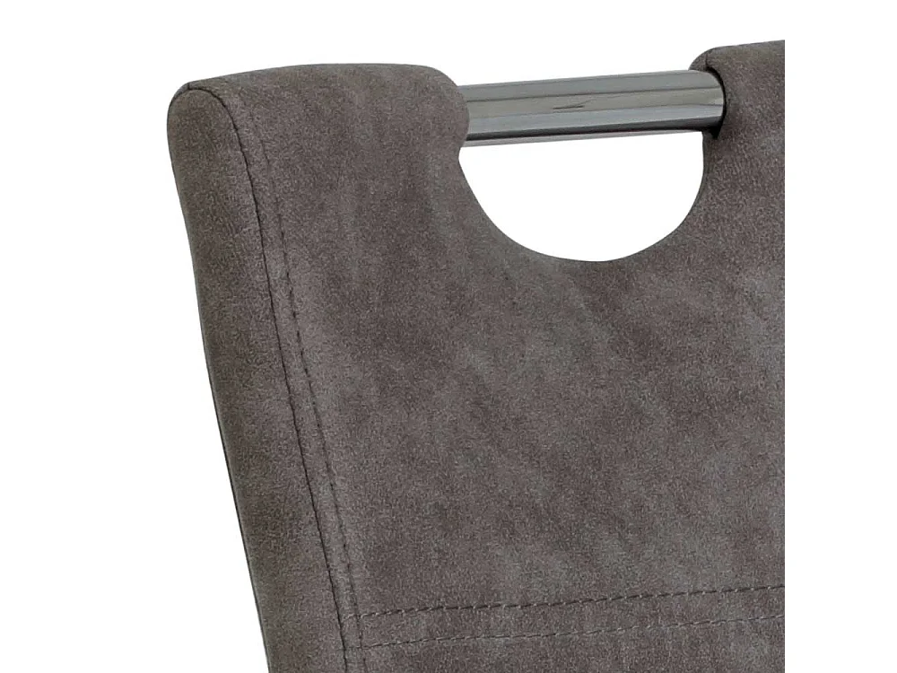 Esszimmer Stühle in Grau Microfaser Griff (Set)