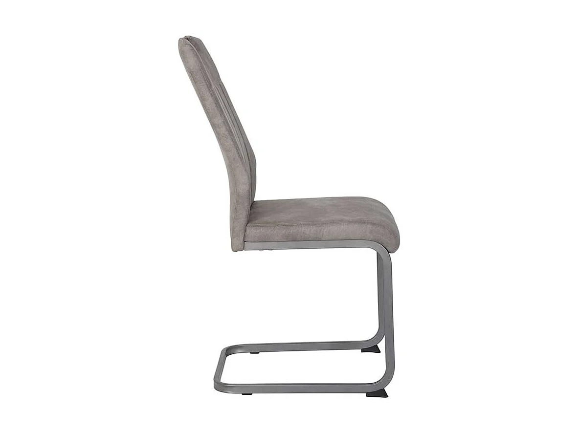 Küchenstuhle in Grau Microfaser Metallgestell (Set)