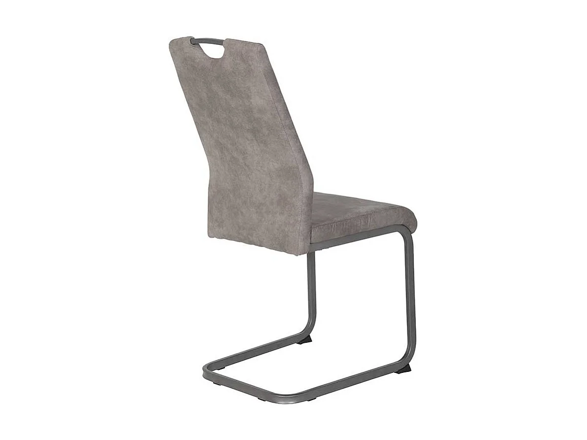 Küchenstuhle in Grau Microfaser Metallgestell (Set)