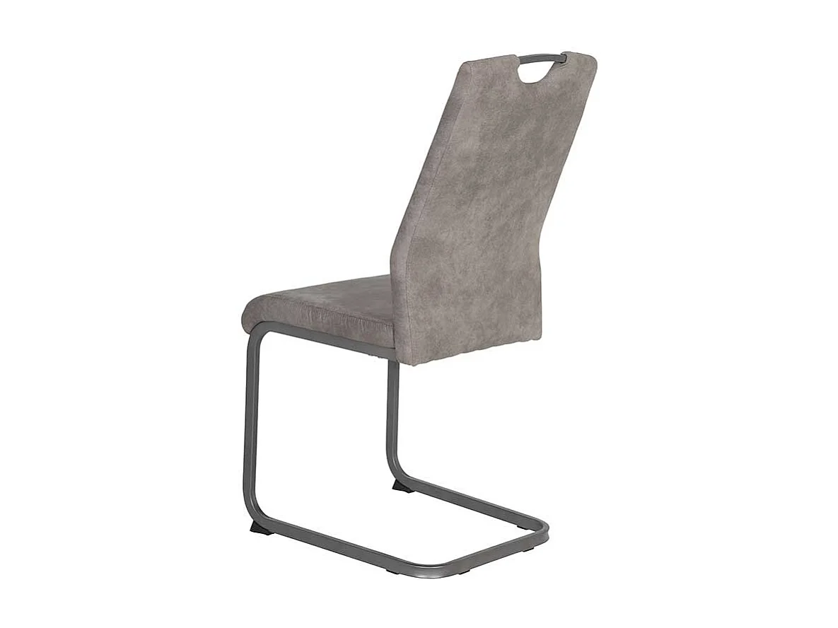 Küchenstuhle in Grau Microfaser Metallgestell (Set)
