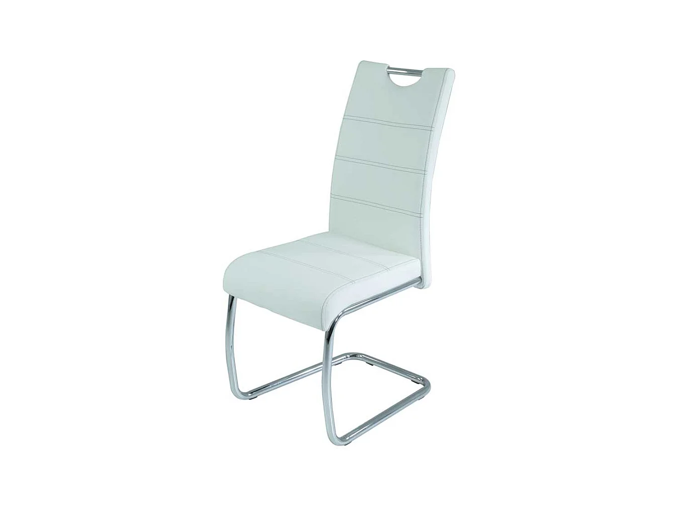 Design Küchenstuhl in Weiß Kunstleder Metall (Set)