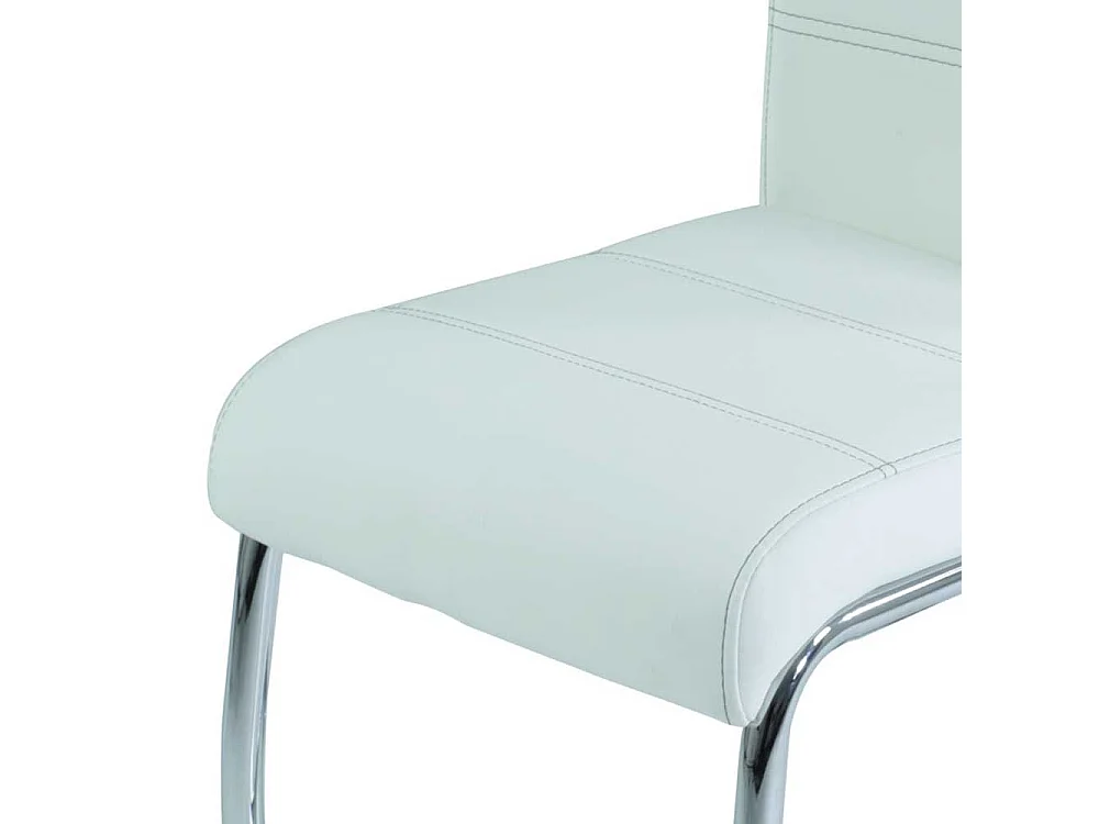 Design Küchenstuhl in Weiß Kunstleder Metall (Set)