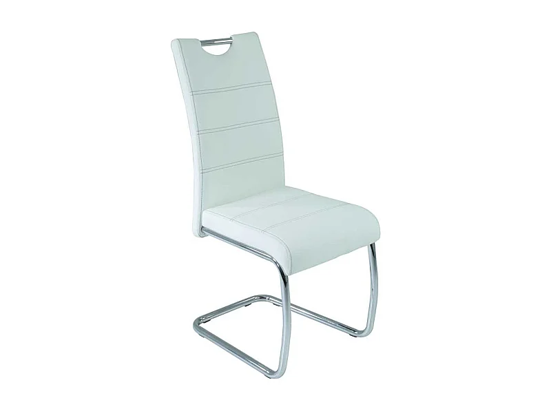 Design Küchenstuhl in Weiß Kunstleder Metall (Set)