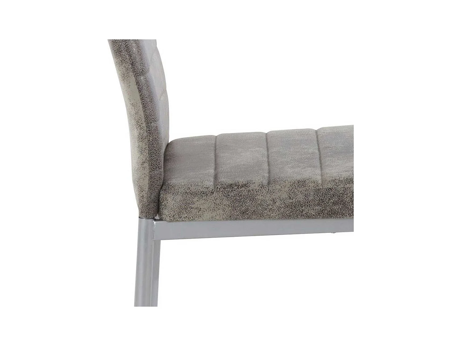 Microfaser Stühle in Hellgrau vier Stuhlbeinen aus Metall (Set)