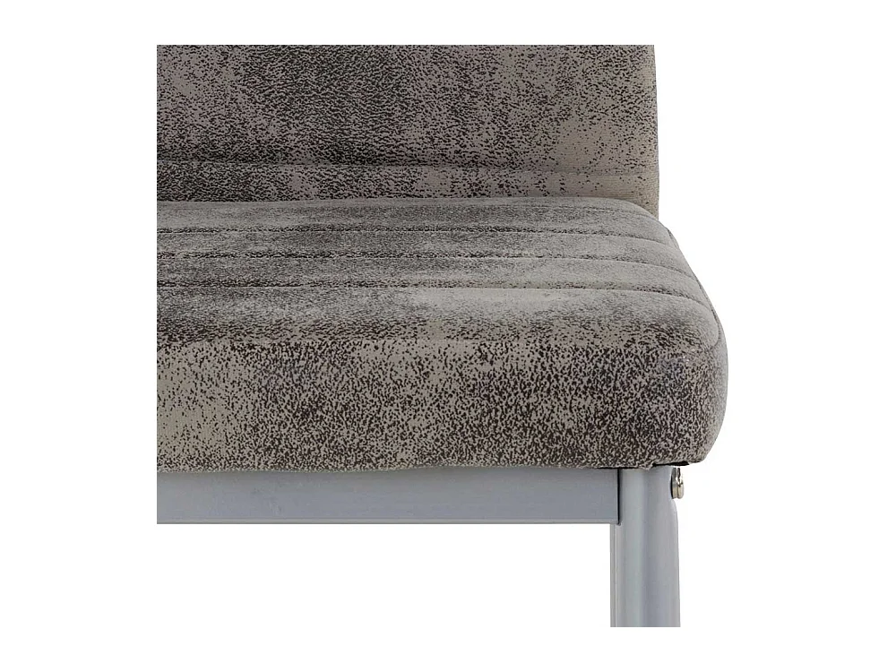 Microfaser Stühle in Hellgrau vier Stuhlbeinen aus Metall (Set)