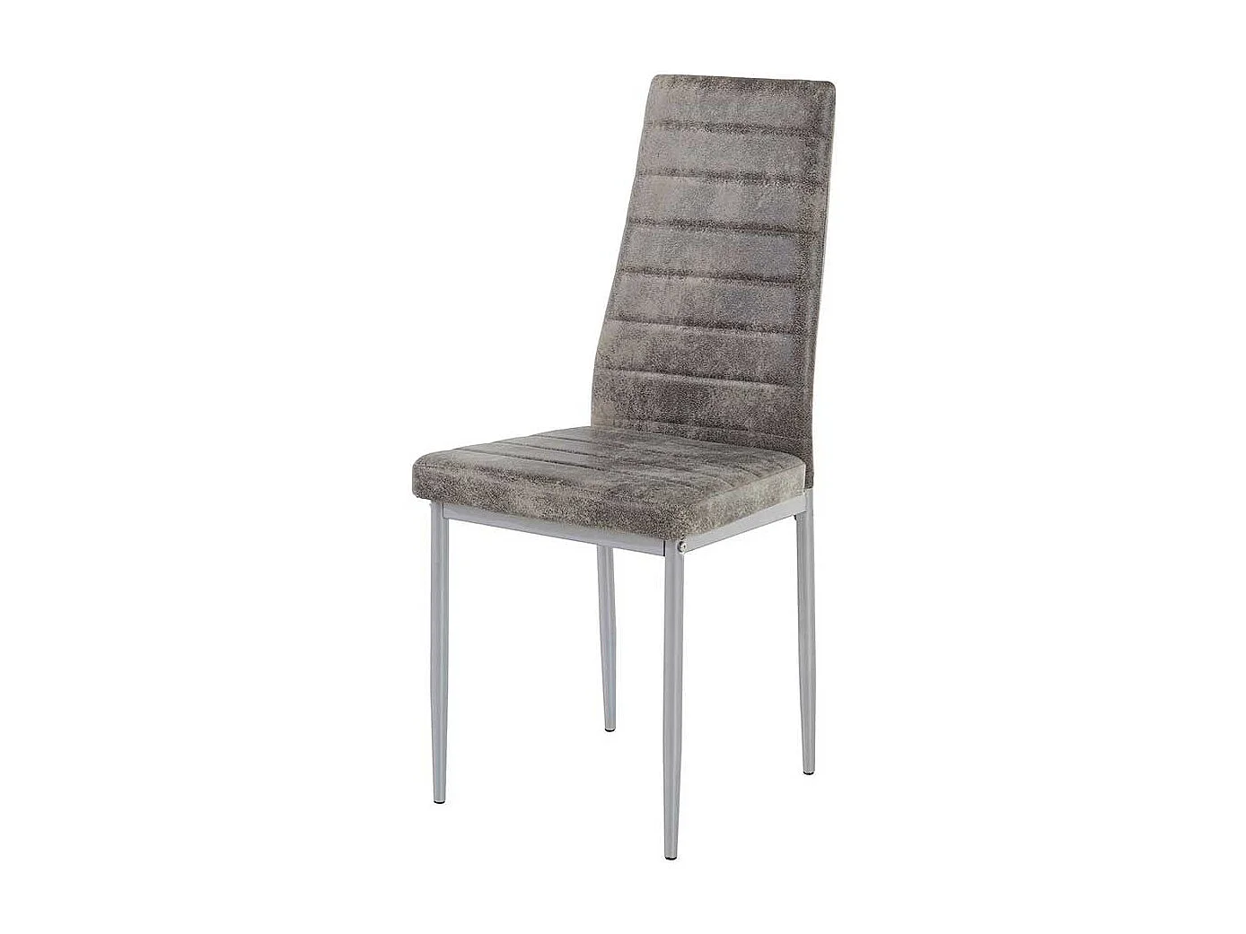 Microfaser Stühle in Hellgrau vier Stuhlbeinen aus Metall (Set)