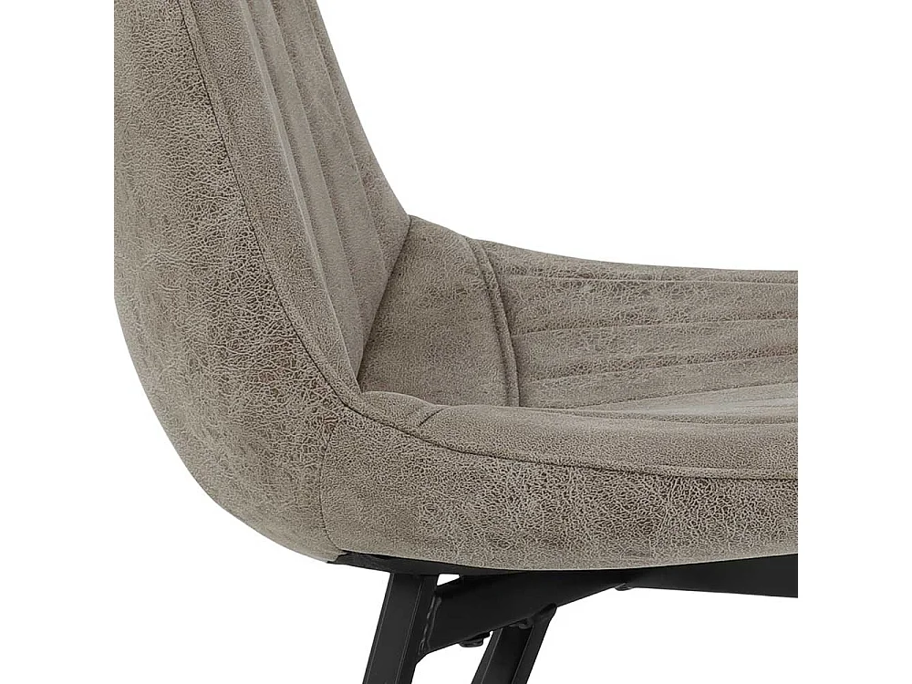 Polsterstuhl Esszimmer in Beigegrau Schwarz (Set)