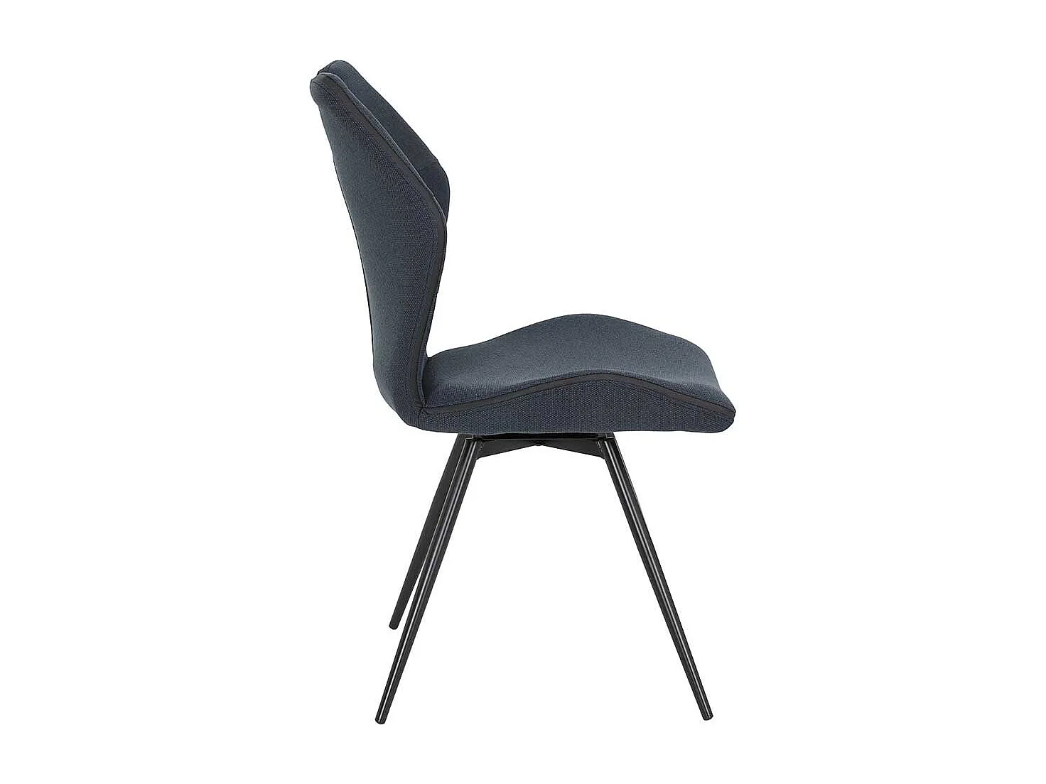 Küchenstühle drehbar in Dunkelblau und Schwarz Gestell aus Metall (Set)