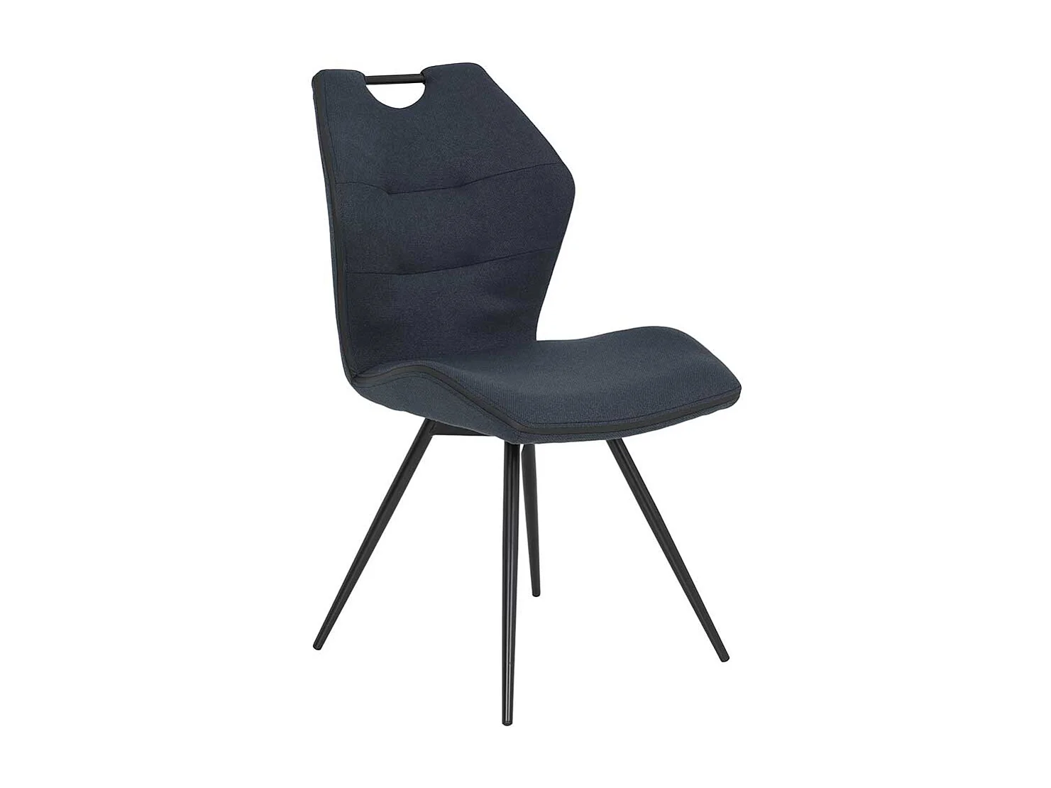 Küchenstühle drehbar in Dunkelblau und Schwarz Gestell aus Metall (Set)