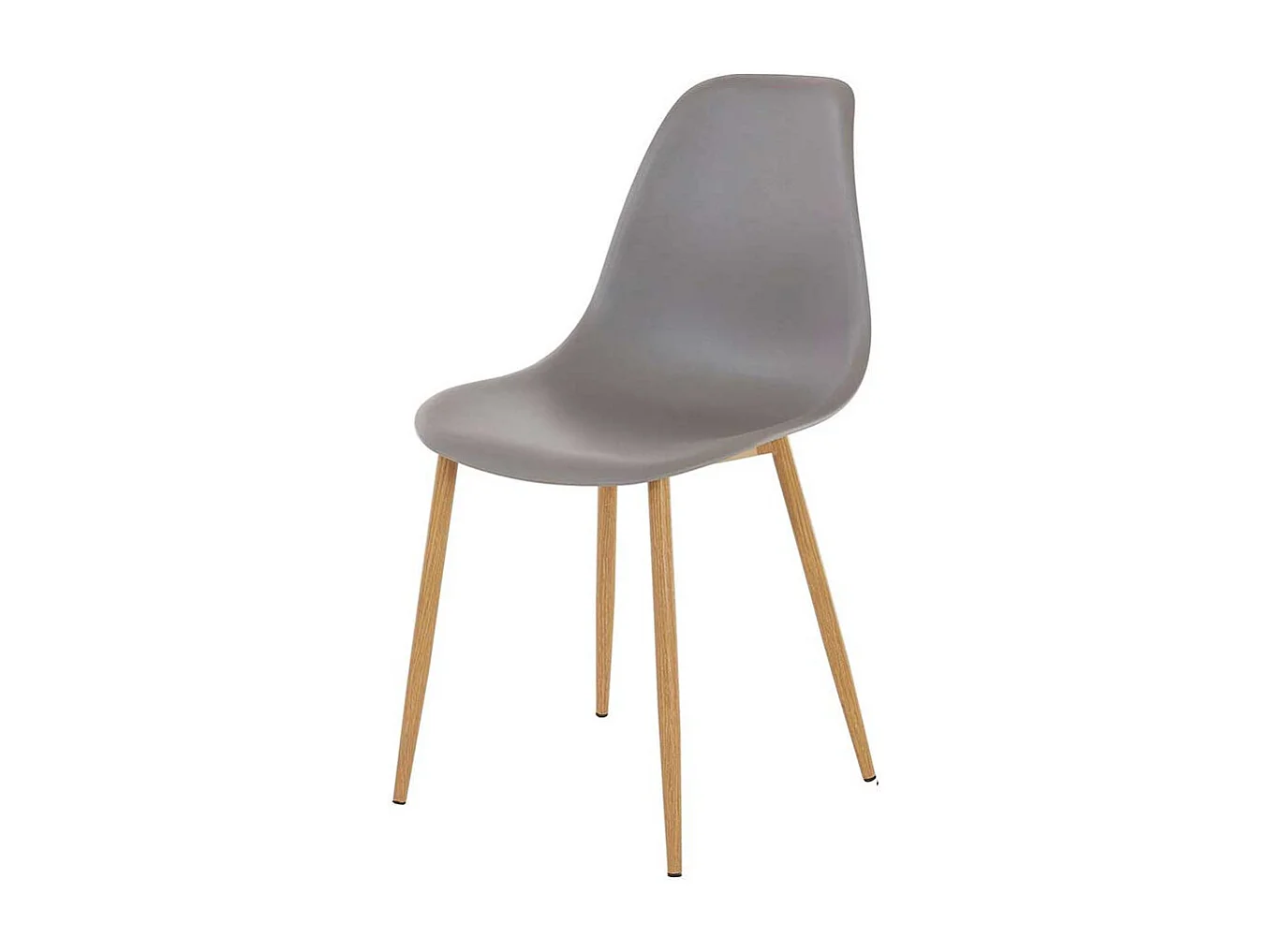 Schalen Esszimmerstühle in Hellgrau Kunststoff Metallgestell in Eichefarben (Set)