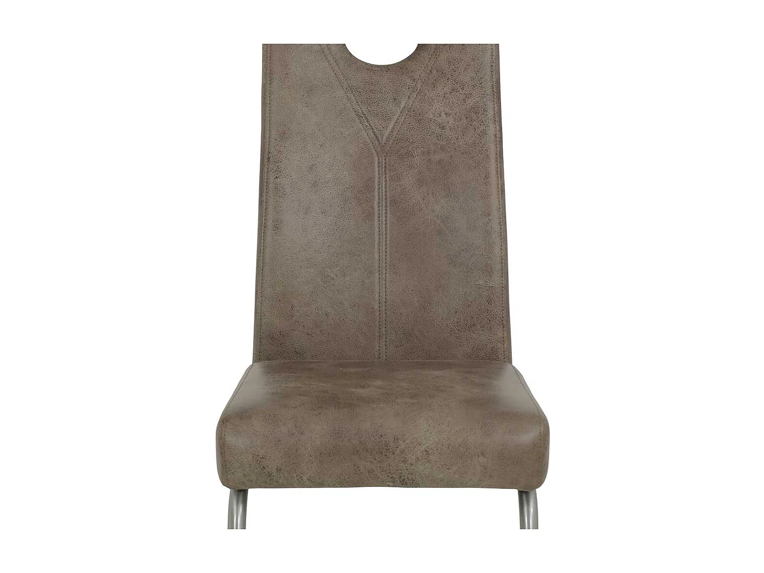 Freischwinger Stühle in Schlamm und Silberfarben Microfaser und Metall (Set)