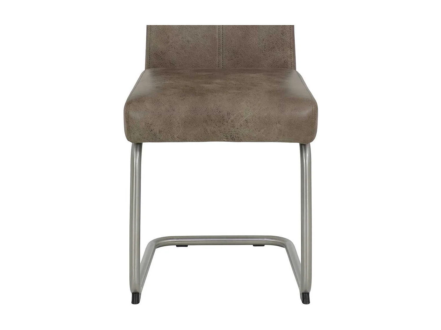 Freischwinger Stühle in Schlamm und Silberfarben Microfaser und Metall (Set)