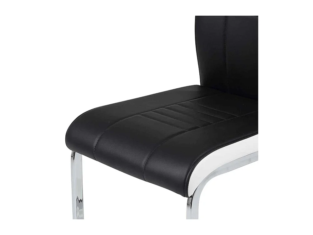 Küchenstuhl Set in Schwarz Weiß Kunstleder (Set)