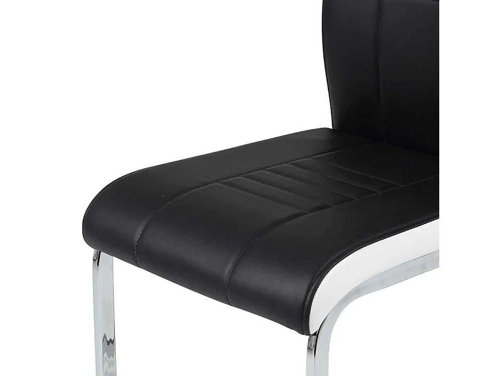 Küchenstuhl Set in Schwarz Weiß Kunstleder (Set)