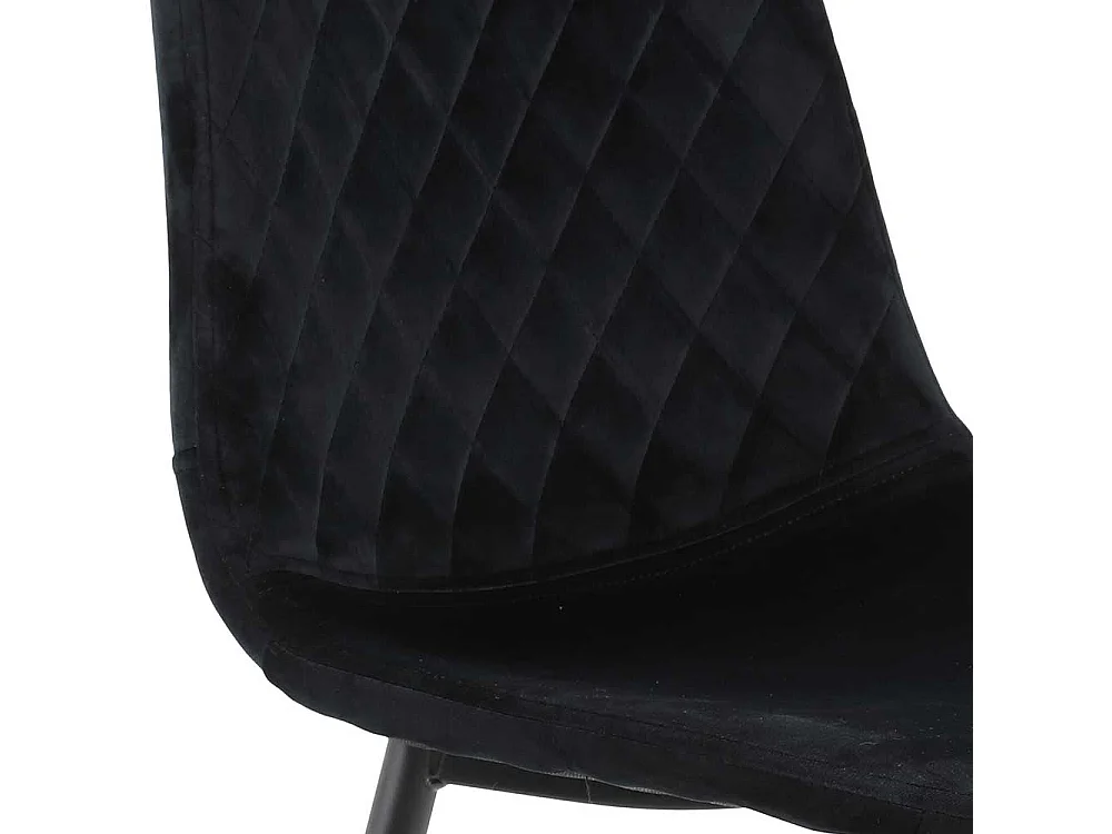 Polsterstühle in Schwarz Samt Metallgestell (Set)