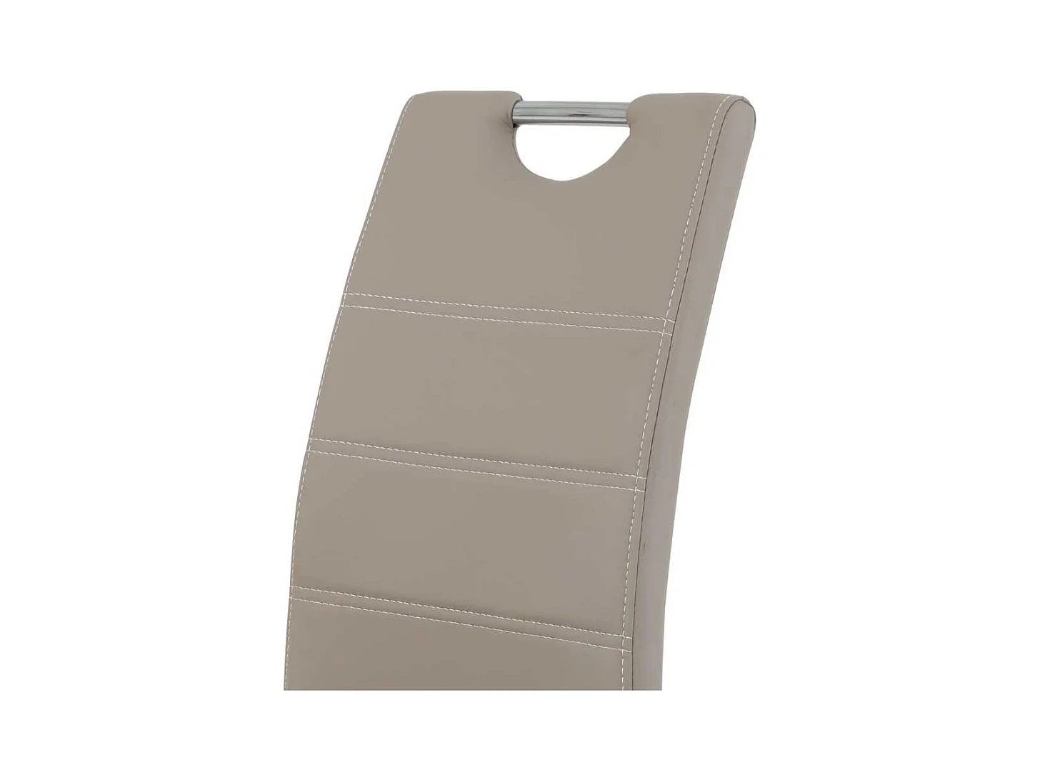 Küchenstuhl in Beige Kunstleder Metall (Set)