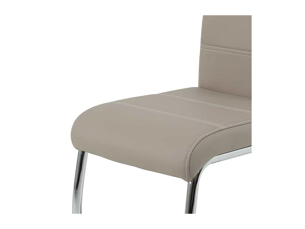 Küchenstuhl in Beige Kunstleder Metall (Set)