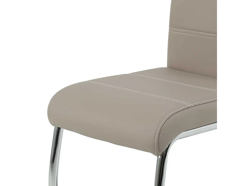 Küchenstuhl in Beige Kunstleder Metall (Set)