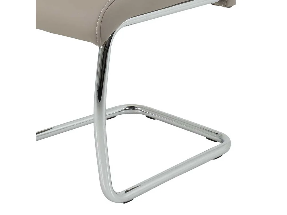 Küchenstuhl in Beige Kunstleder Metall (Set)