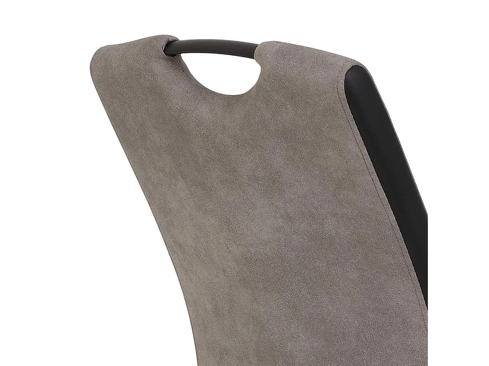 Schwingstühle in Grau Microfaser hoher Lehne (Set)