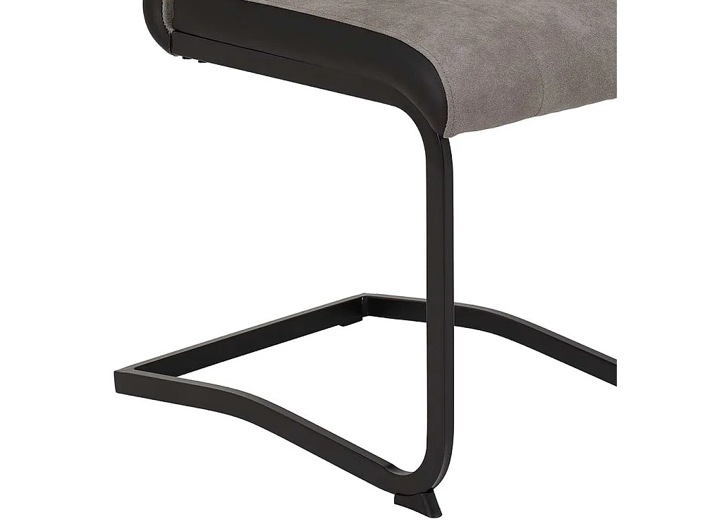 Schwingstühle in Grau Microfaser hoher Lehne (Set)