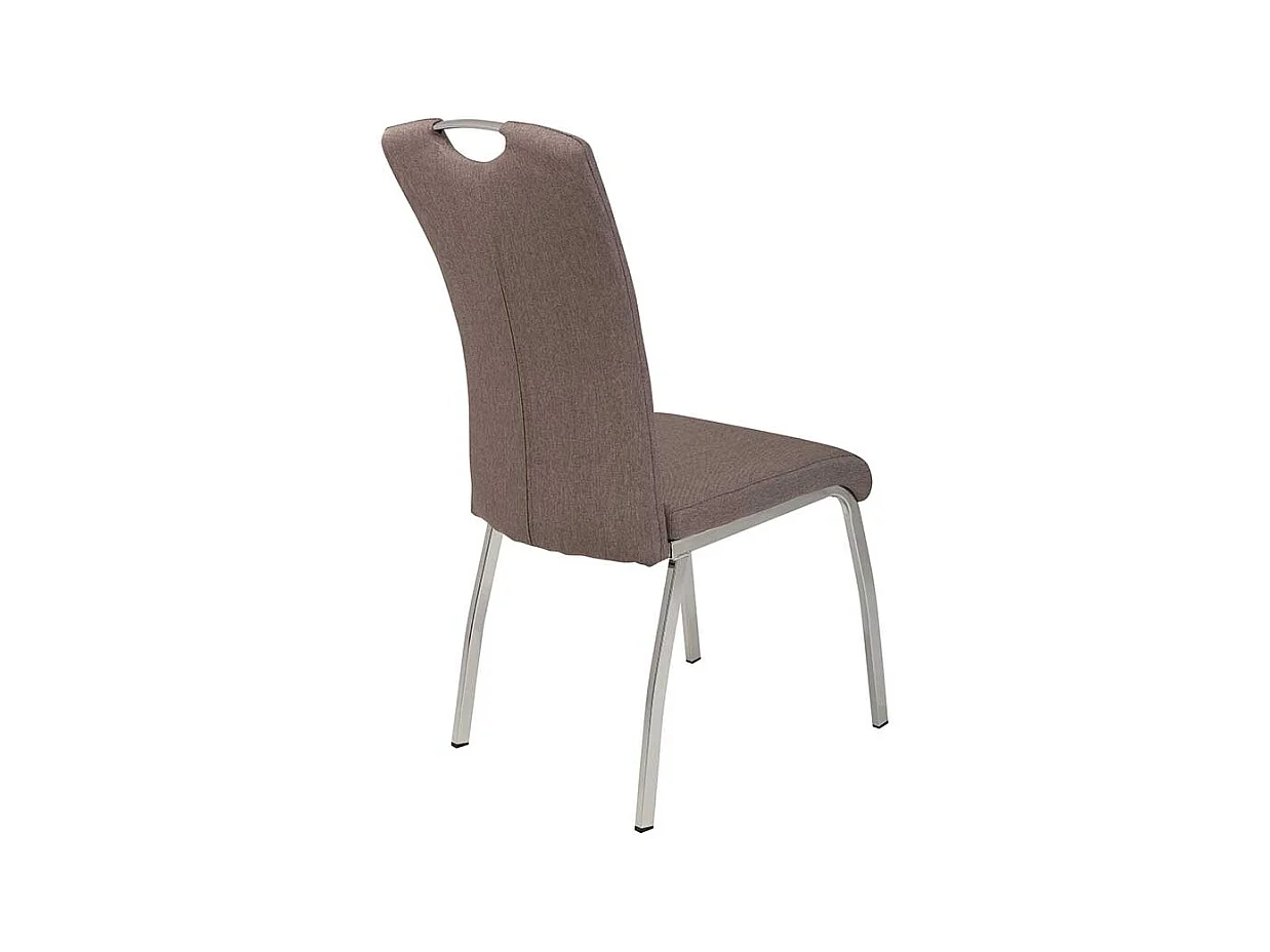 Esstischstuhl Set in Schlammfarben Kunstleder verchromtem Metallgestell (Set)