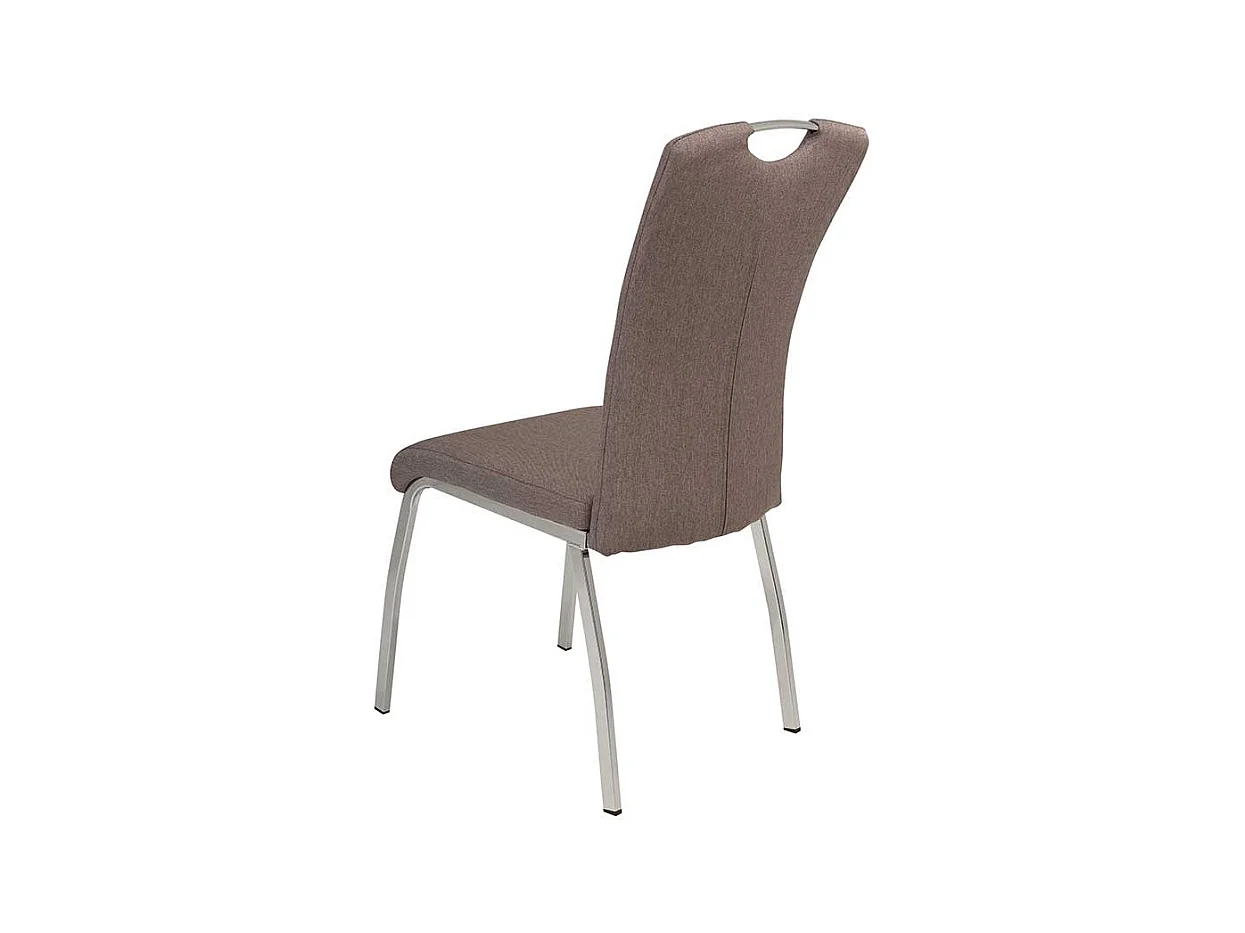 Esstischstuhl Set in Schlammfarben Kunstleder verchromtem Metallgestell (Set)